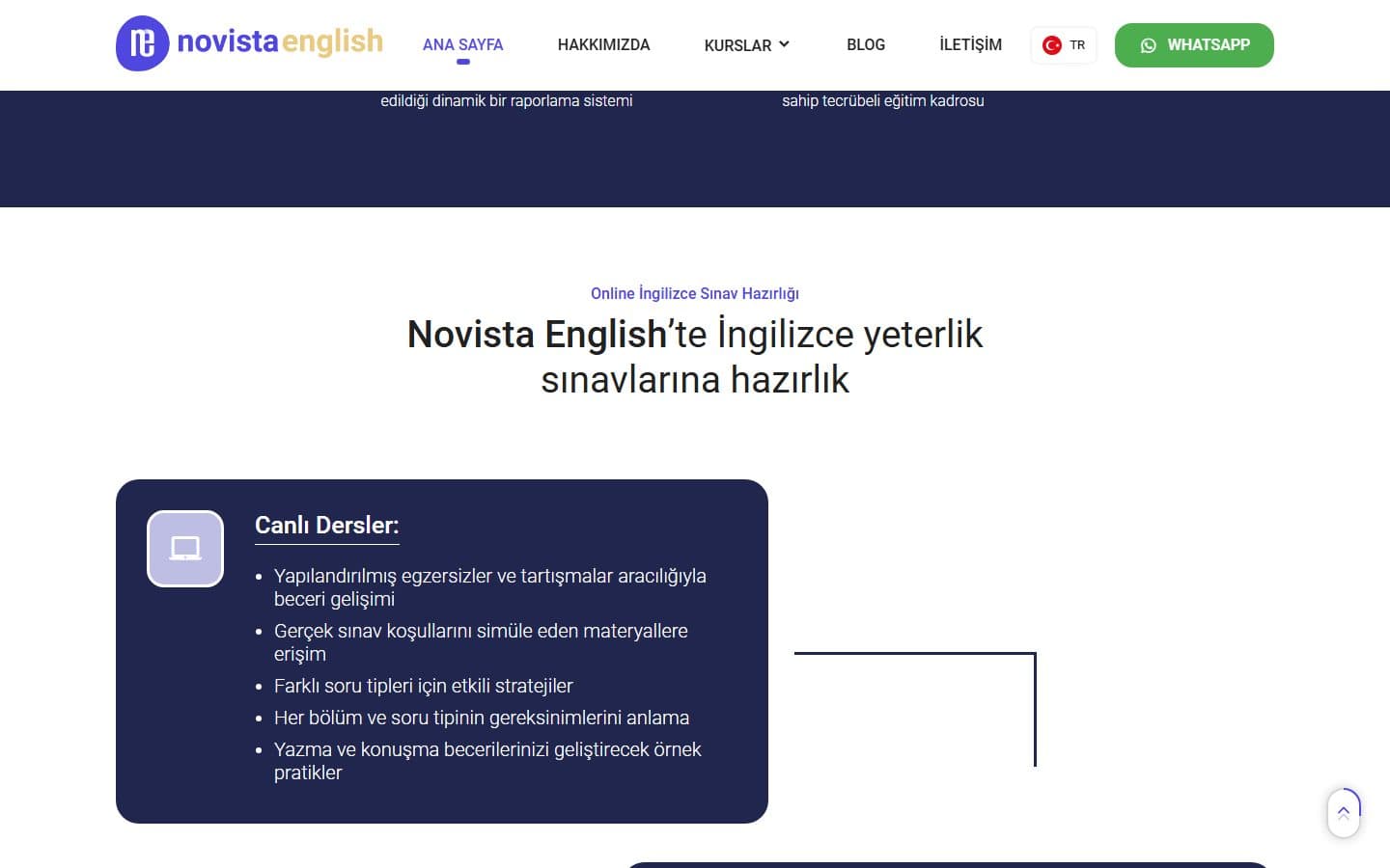 Novista English kurumsal eğitim bölümü: şirketlere yönelik program anlatımı